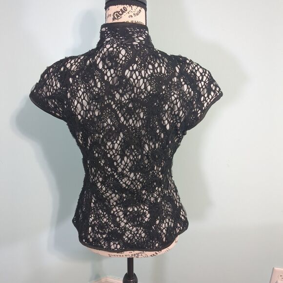 cartise lace top vintage black floral y2k 4 - Picture 2 of 6